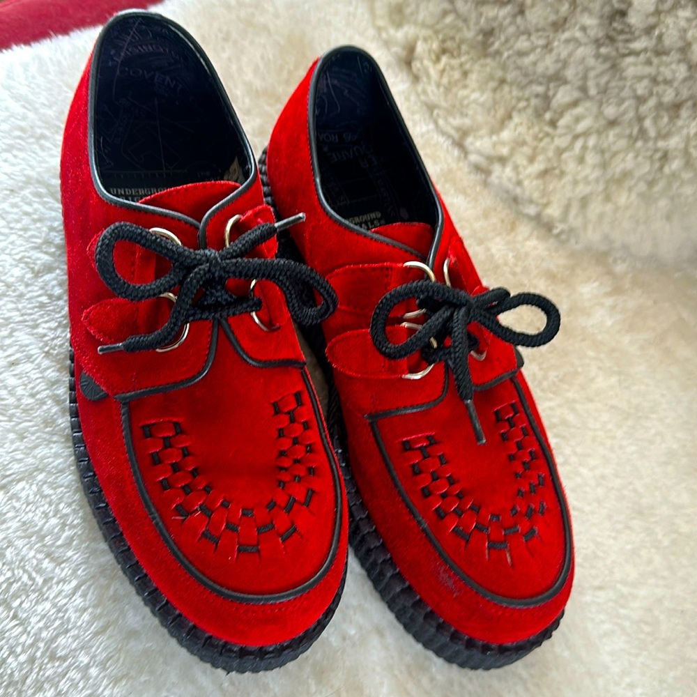Red Suede Tuk Creepers